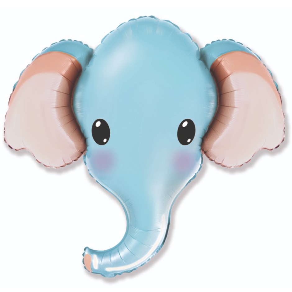 thumbnail image 2 of 32\" Elephant Head Mylar Balloon – PopFestCo 2 of 9