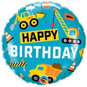Construction Happy Birthday Foil Balloon