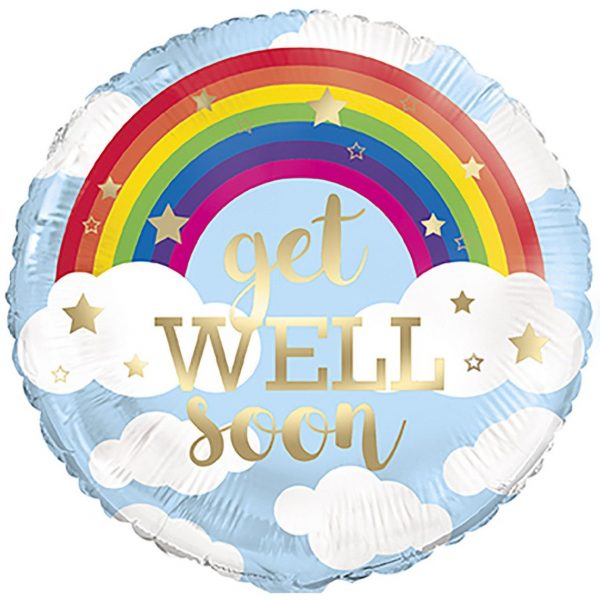 Get Well Soon Rainbow Foil Balloon