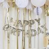 Gold Happy Birthday Fringe Bunting - Image 2