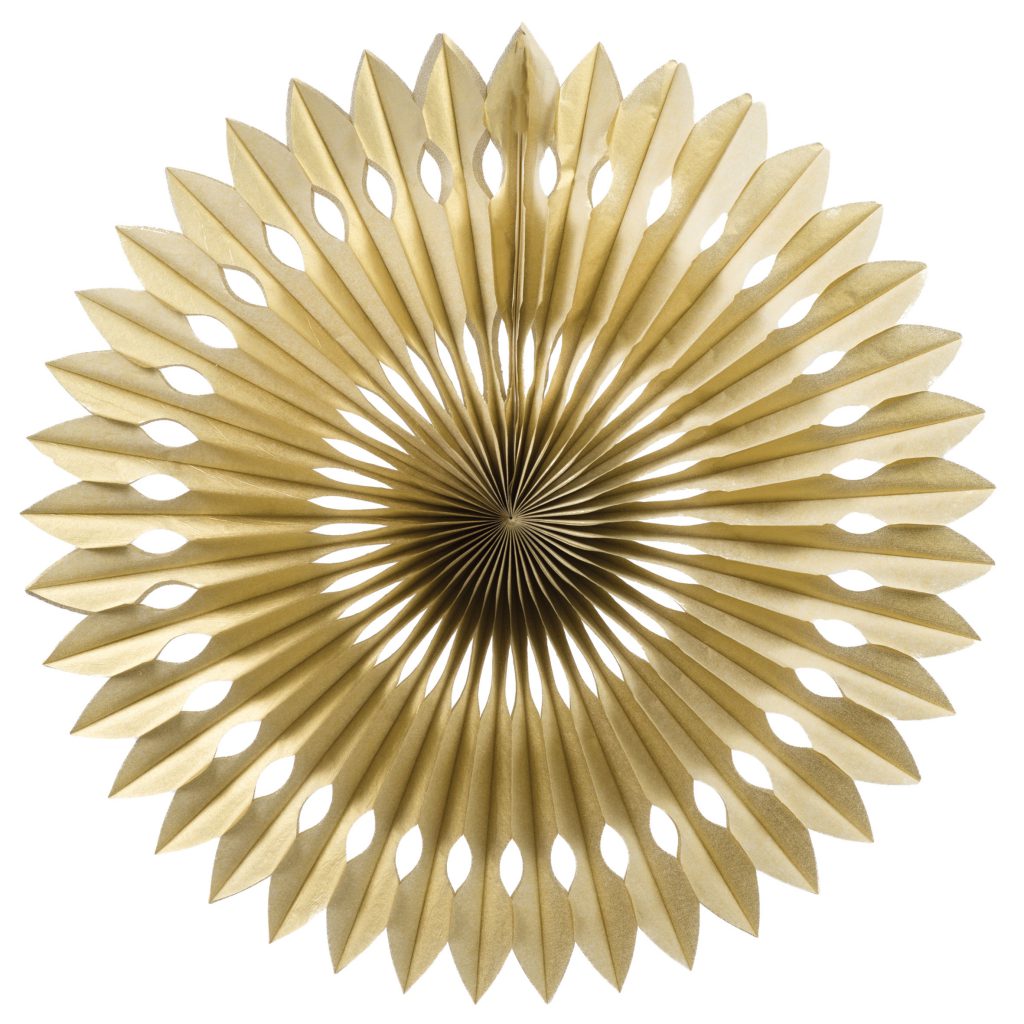 Gold Paper Fan 40cm Party Splendour