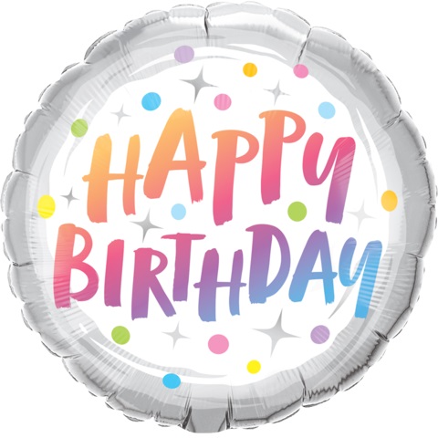 Happy Birthday Rainbow Dots Foil Balloon – Party Splendour