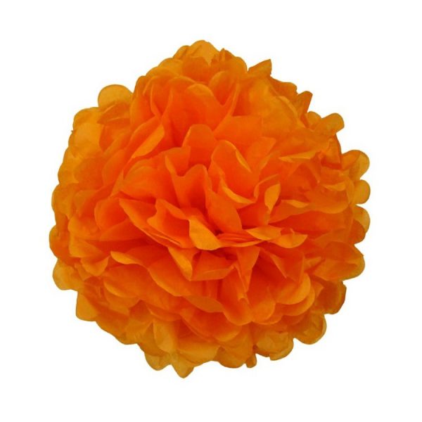Orange Tissue Paper Pom Pom 25cm Party Splendour