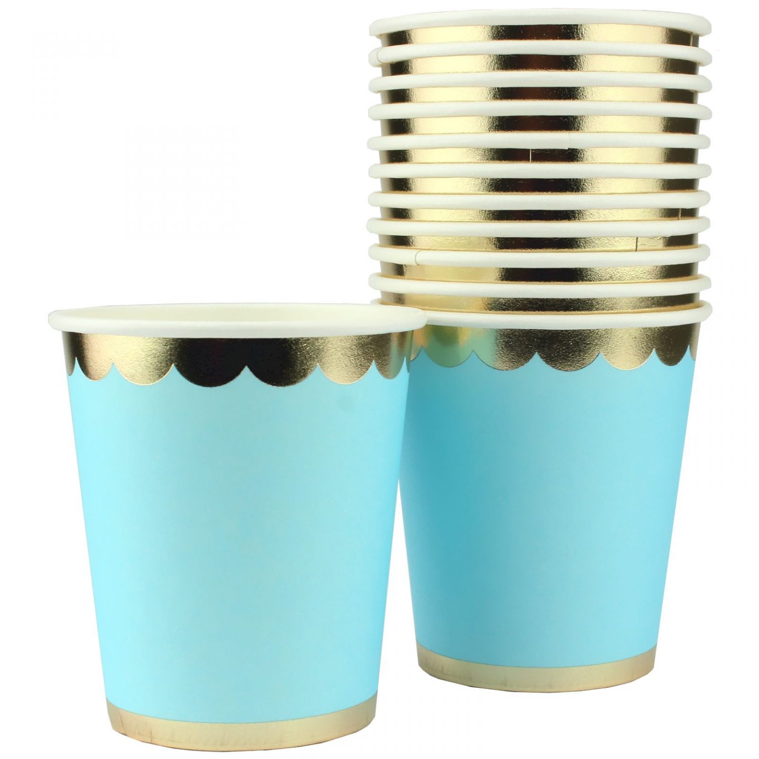 Pastel Blue Luxe Paper Cups - Party Splendour