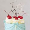 Silver Layered Twenty One Cake Topper