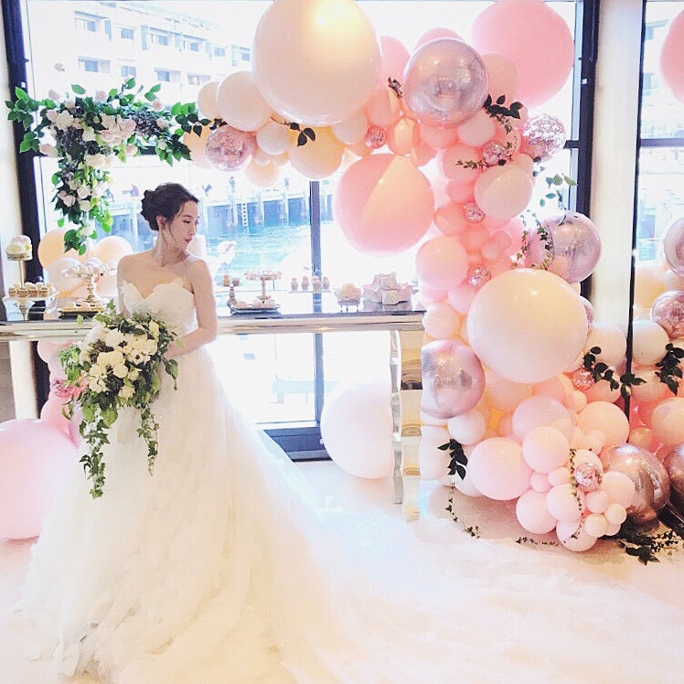 Choosing Between Balloon Bouquets and Arches for Your Next Party  - Balloon Half Arch in Custom Colours with Confetti Orbz Jumbo