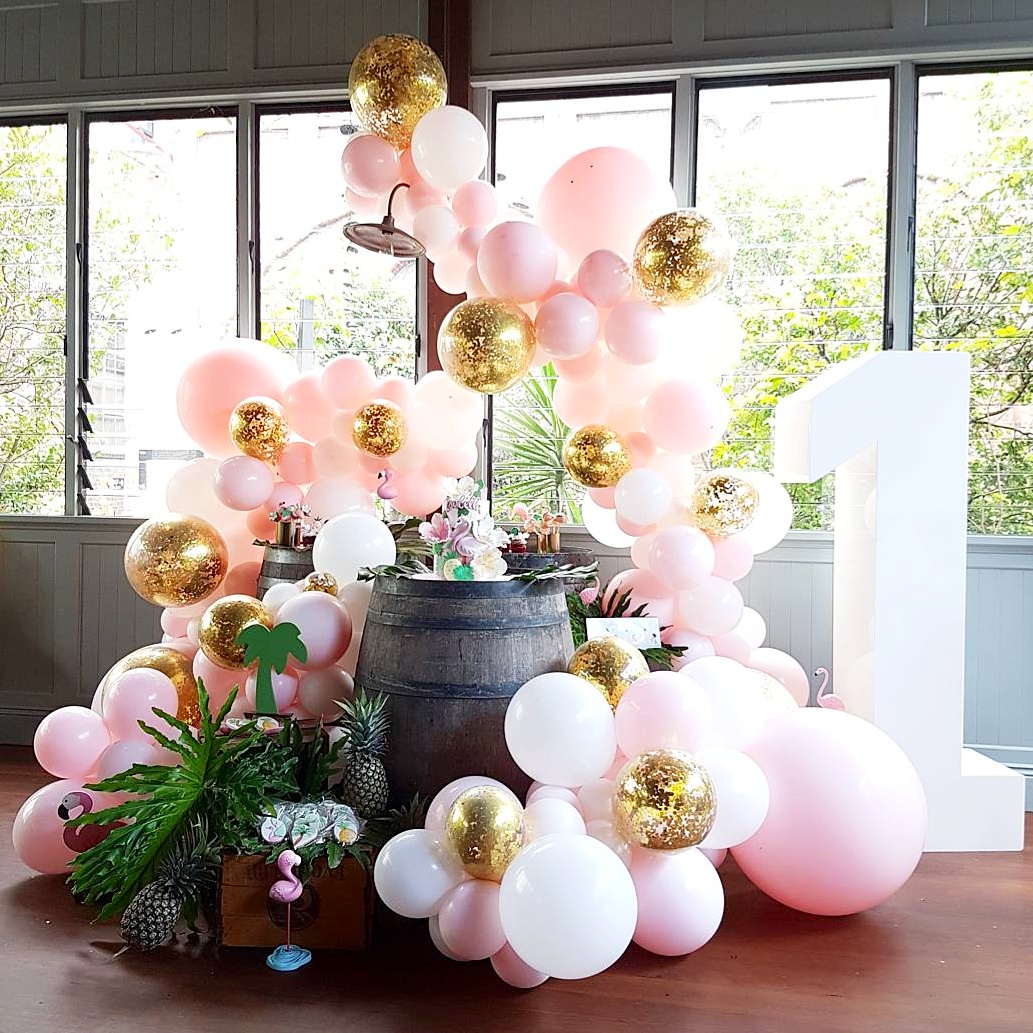 Choosing Between Balloon Bouquets and Arches for Your Next Party  - Garland Arch with Custom Colours and Confetti Balloons