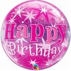 Birthday Pink Starburst Bubble Balloon