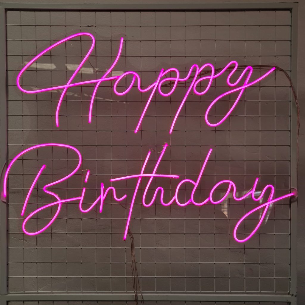 Happy Birthday Neon Sign Hire – Party Splendour