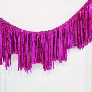 Metallic Hot Pink Streamer Garland 2m