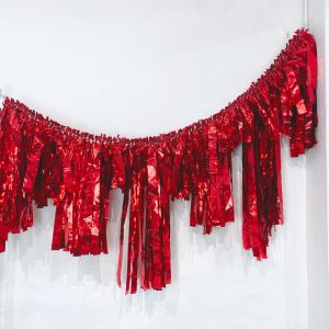 Metallic Red Streamer Garland 2m