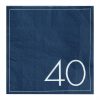 Navy 40th Birthday Paper Napkins