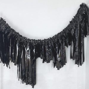 Metallic Black Streamer Garland 2m