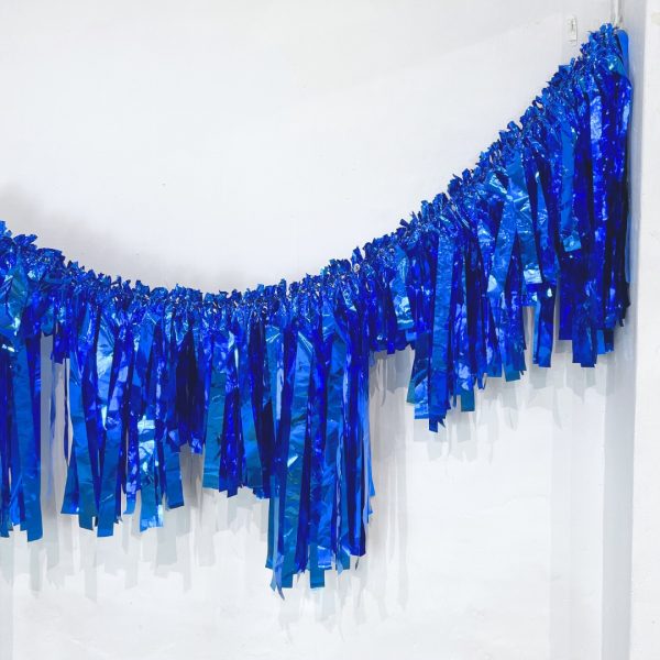 Metallic Blue Streamer Garland 2m