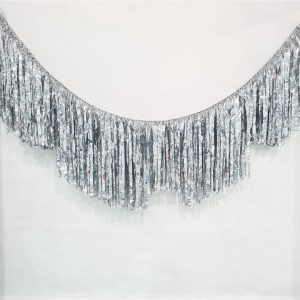Metallic Silver Streamer Garland 3m