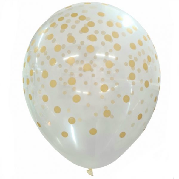 Gold Confetti Print Balloon