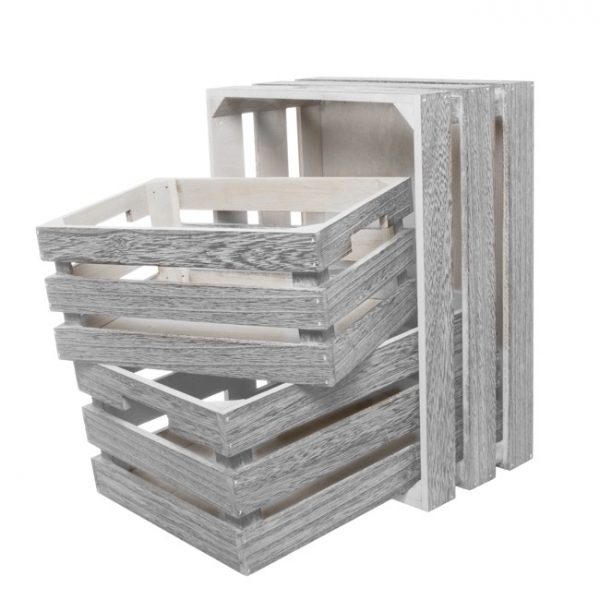 Grey Wash Crate Set