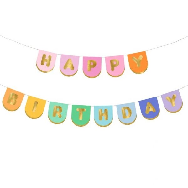 Bright Pastel Happy Birthday Banner