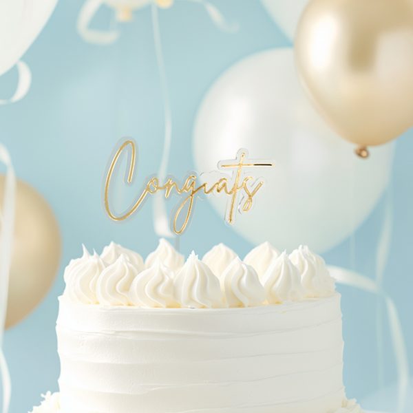 Gold Layered Congrats Cake Topper - Image 2