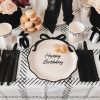 Happy Birthday Black Bow Paper Plates - Image 2