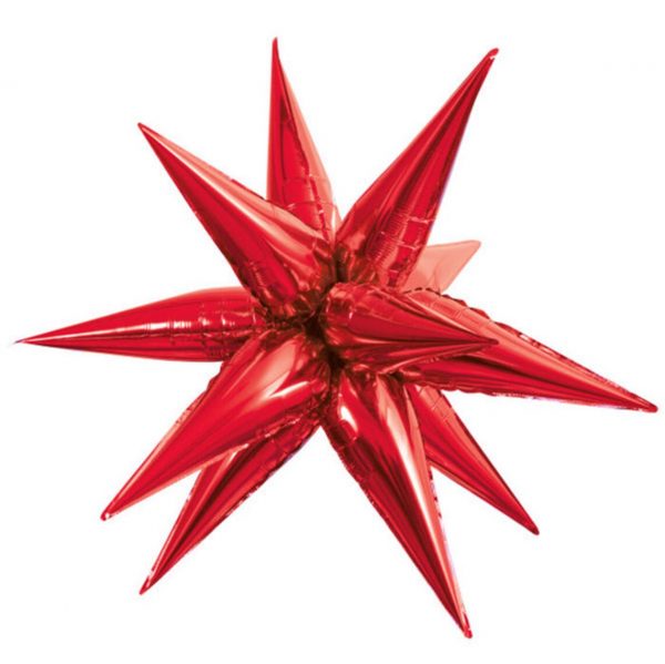 Red Starburst Foil Balloon 100cm