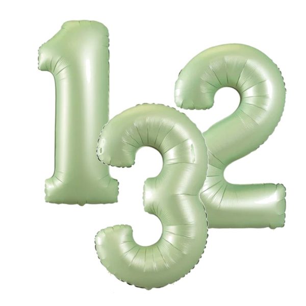 Satin Olive Green Jumbo Number Foil Balloons