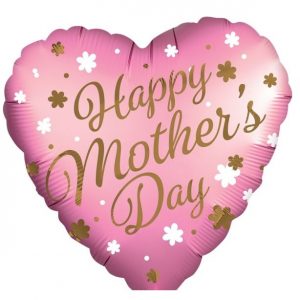 Happy Mothers Day Satin Heart Foil Balloon