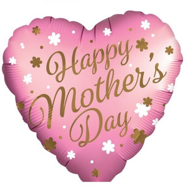 Happy Mothers Day Satin Heart Foil Balloon