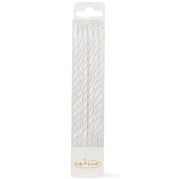 Pearl White Sprial Cake Candles