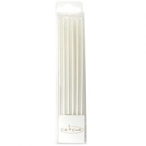 Pearl White Tall Cake Candles