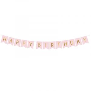 Pink Happy Birthday Banner