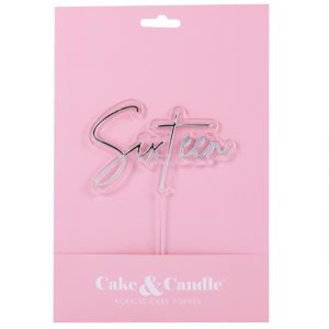Silver Layered Sixteen Cake Topper