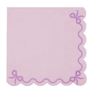 Lilac Ruffle & Bows Paper Napkins