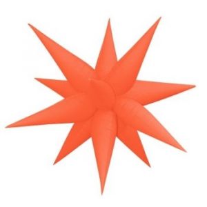 Neon Orange Starburst 100cm Foil Balloon