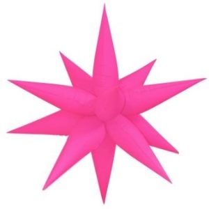 Neon Pink Starburst 100cm Foil Balloon