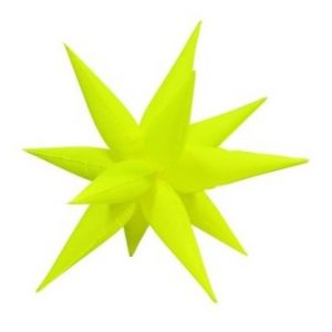 Neon Yellow Starburst 100cm Foil Balloon