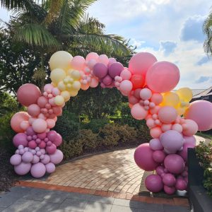 Balloon Bouquets vs Balloon Garlands: A Stylist’s View on Scale, Space and Impact  - Organic Full Arch in Custom Colours with Jumbos 2048x2048 1