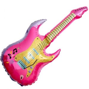 Pink Guitar Shape Foil Balloon