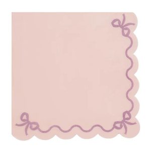 Pink Ruffle & Bows Paper Napkins