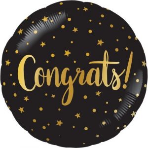 Congrats Gold Stars Foil Balloon