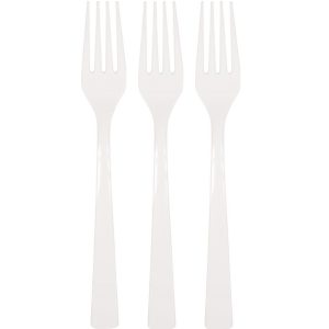 White Resuable Plastic Forks