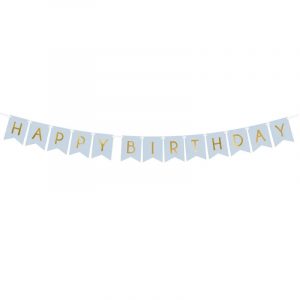 Light Blue Happy Birthday Banner