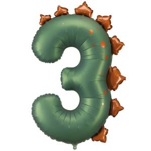 Dinosaur Number 3 Foil Balloon