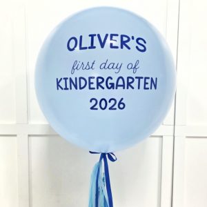 First Day of Kindergarten Blue Mini Jumbo Balloon with Tassels