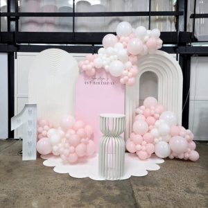 White 3D Stepped Arch Backdrop