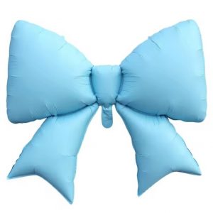Matte Light Blue Bow Shape Foil Balloon
