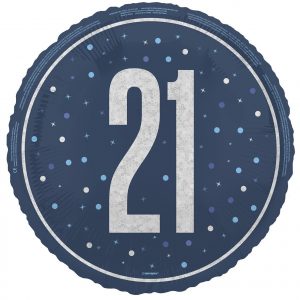 Blue 21 Prismatic Foil Balloon