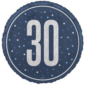 Blue 30 Prismatic Foil Balloon