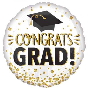 Congrats Grad Glitter Foil Balloon