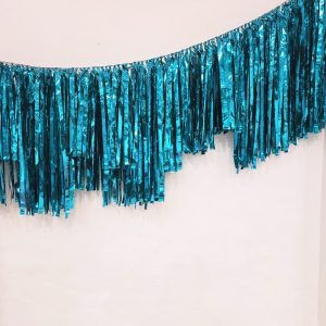 Metallic Aqua Streamer Garland 2m